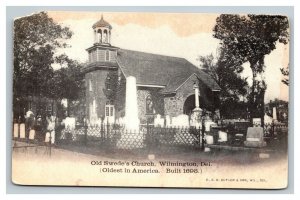 Vintage 1906 Photo Postcard Old Swede's Church Graveyard Wilmington Delaware