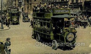 Double Deck Bus, New York, NY USA Bus 1921 corner wear, postal used 1921