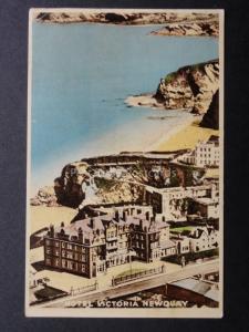 Cornwall: Newquay HOTEL VICTORIA - Old Postcard