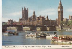 BF25050 london westminister bridge ship big ben united kingdom  front/back image