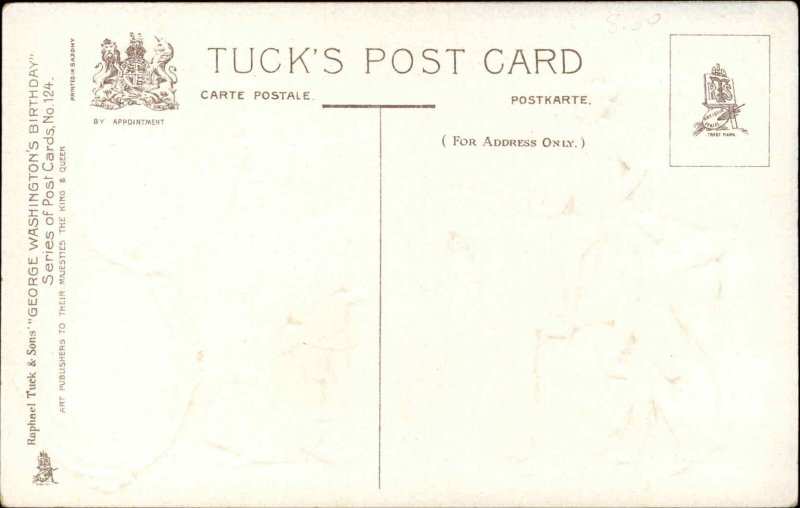 George Washington Patriotic Family Mt Vernon Embossed Tuck c1910s Postcard