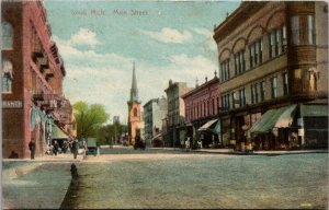 Postcard Main Street in Ionia, Michigan