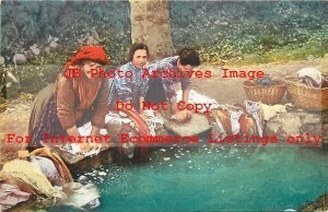 Native Ethnic Culture Costume, Italian Women Washing Clothes