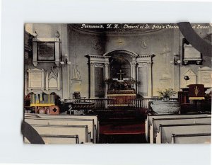 Postcard Chancel of St. Johns Church Portsmouth New Hampshire USA