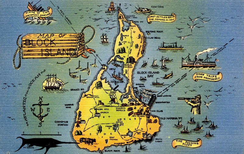 RI - Block Island. Map