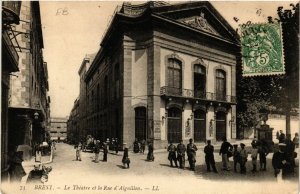 CPA BREST - Le Théatre et la Rue d'AiGUILLON (650284)