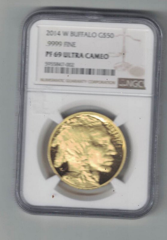 2014  West Point $ 50  Gold Buffalo  Ultra Cameo PF 69 .999 Fine      NGC