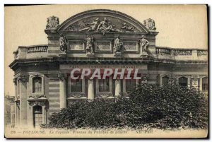Old Postcard Toulouse Capitol Pediment of the Left Pavilion