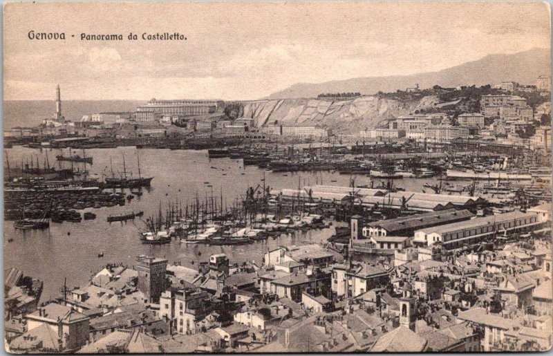 Lighthouse Panorama da Castellate Genova Italy