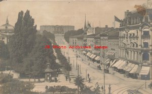 Norway, Oslo, RPPC, Karl Johans Street, Business Section, Photo