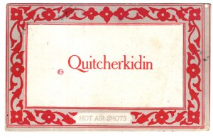 Hot Air Shots, Humor, Quitcherkidin, Used 1919 Nova Scotia Split Ring Cancel