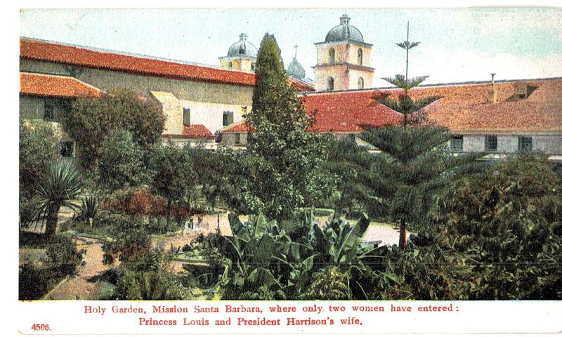 Postcard Santa Barbara Ca Holy Garden Mission Santa Barbara