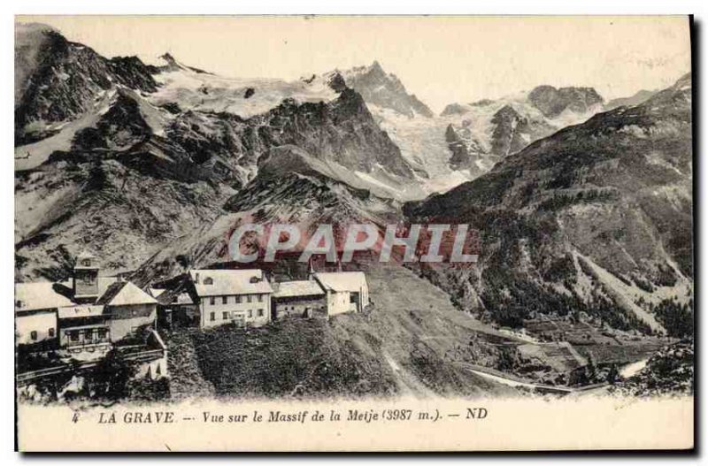 Postcard Old La Grave View Massif Meije