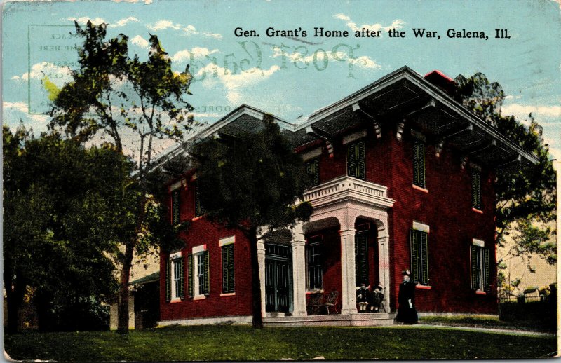 Vtg 1908 General Grant's Home After The War Galena Illinois IL Postcard