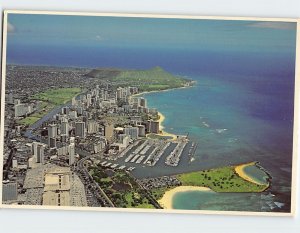 Postcard Aerial of the Playground of the Pacific, Honolulu, Hawaii