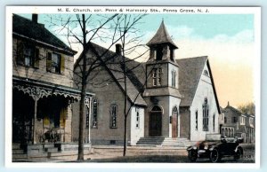 PENNS GROVE, New Jersey NJ ~ M.E. CHURCH Early Car 1910s Salem County  Postcard