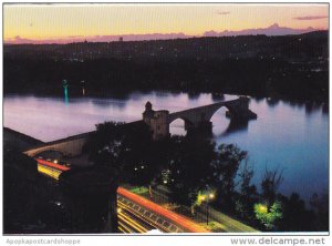 France Avignon Vue nocturne Pont St Benezet