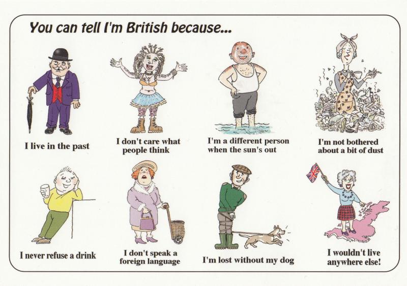 I'm British Because I Dont Care Sunbathe Get Drunk Comic Humour Postcard