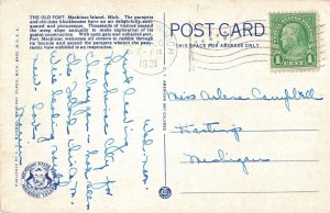 c.1931 South Parapet Fort Mackinac Island Michigan Postcard 2T6-553
