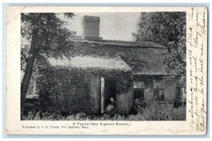 c1905 Typical New England Doorway Bedford Massachusetts Vintage Antique Postcard