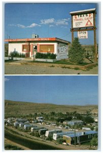 c1950's Tex's Travel Camp Multiview Dirt Road Green River Wyoming WY Postcard