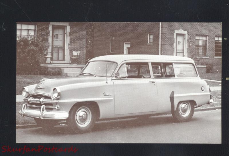 1954 PLYMOUTH PLAZA SUBURBAN STATION WAGON CAR DEALER ADVERTISING POSTCARD