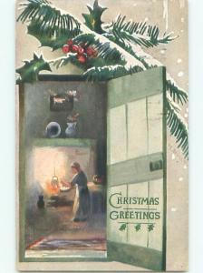 Divided-Back CHRISTMAS SCENE Great Postcard W9514