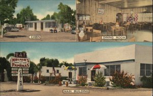 Nokomis Florida FL Molnar's Restaurant Motel Linen Vintage Postcard