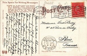 PC CPA US, IL, SPRINGFIELD, STATE CAPITOL, EMBOSSED LITHO POSTCARD (b6528)