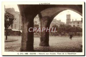 Old Postcard Issoire Houses For Arcades Place de la Republique