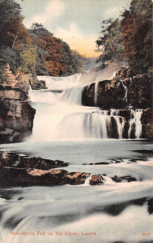 Stonebyres Falls on the Clyde Lanark Scotland, UK 1906 