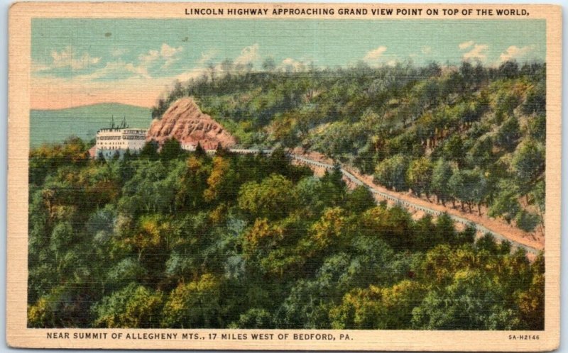 Lincoln Highway Approaching Grand View Point On Top Of The World - Pennsylvania