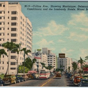 1951 Miami, FL Collins Ave Martinique Lombardy Casablanca Delmonico Coronet A234