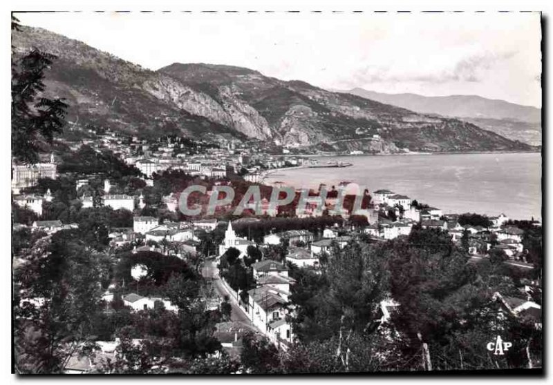 Postcard Moderne Menton Panorama of the City and District Carnoles