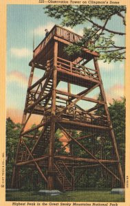 Vintage Postcard Observation Tower On Clingman's Dome Great Smoky Mountains Park