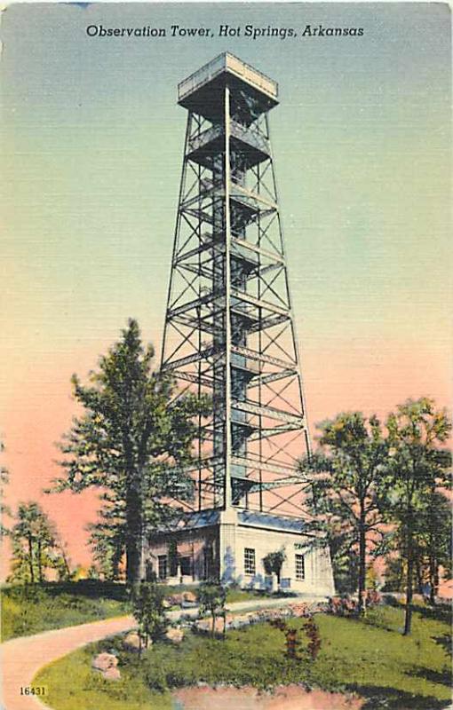 Observation Tower, Hot Springs, Arkansas AR Linen