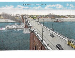 Eads Bridge Riverboats & 1930s Cars St. Louis Missouri