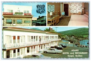 c1950's Adams Motel & Restaurant Gaspe Quebec Canada Multiview Vintage Postcard