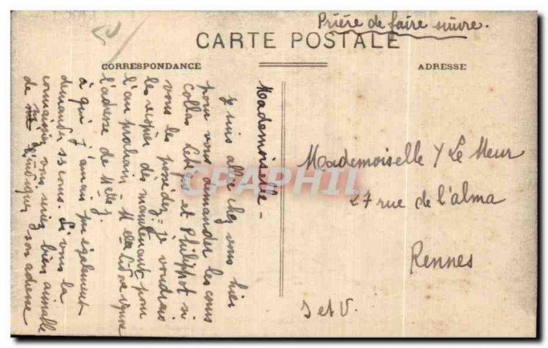 Old Postcard Mortain handle the small waterfall bridge Devil