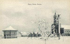 chile, PUNTA ARENAS, Magallanes, Plaza Muñoz Gamero, Iglesia (1910s) Postcard