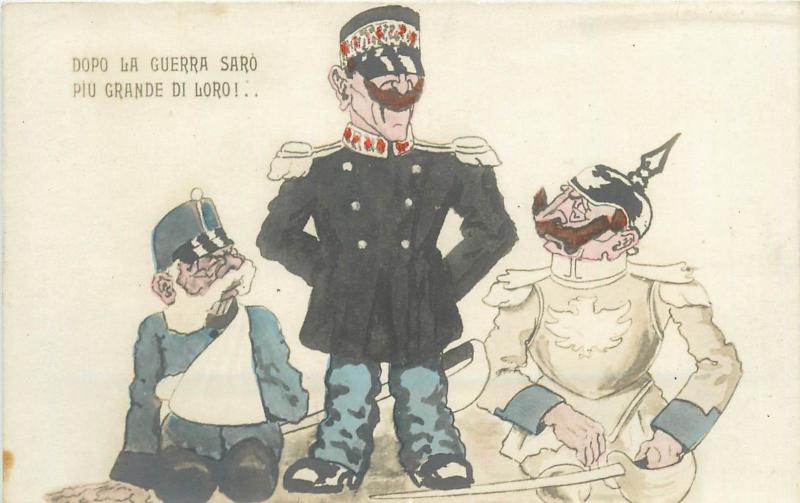 WW1 Military satire caricatures Kaiser DOPO LA GUERRA SARO PIU GRANDE DI LORO