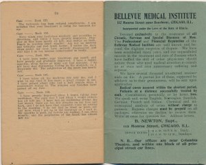 Paper Booklet -Marriage & Health Diseases of Mind & Body Bellevue Med Inst 1897