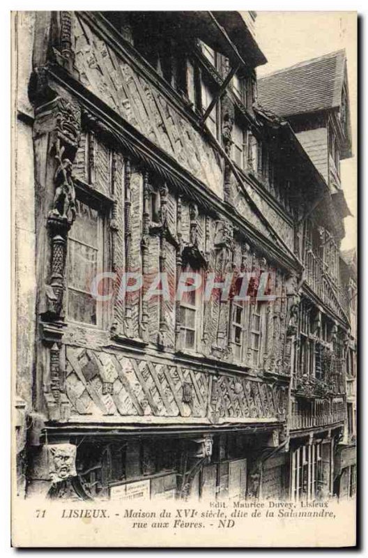 Old Postcard Lisieux Maison Du Dite De Salamander Street to Feves