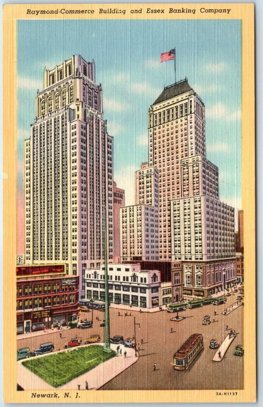 c1940s Newark, NJ Raymond-Commerce Building Essex Bank Downtown Railway PC A246