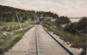 Maine Central Railroad, Steam Locomotive, Lake Pennamaquan, Washington ME, 1910s