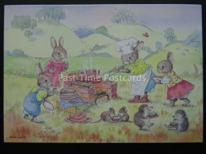 Bunny Rabbit THE SUMMER BARBECUE Jean Gilder c1980's by The Medici Society