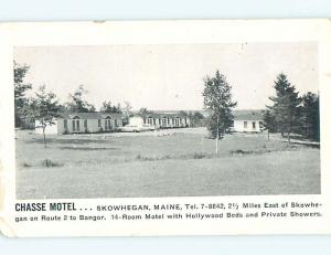 Unused 1950's OLD CARS & CHASSE MOTEL Skowhegan Maine ME s5169