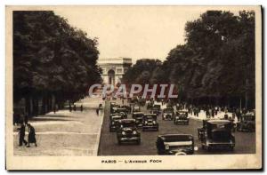 Old Postcard Paris L & # 39Avenue Foch Automotive