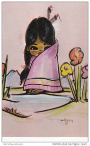 CHRISTOFFERSON: Morning Blossom Canadian Indian Girl Wrapped in Pink Blanket