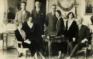 sweden, Prince Carl, Duke of Västergötland with Family (1930s) RPPC Postcard